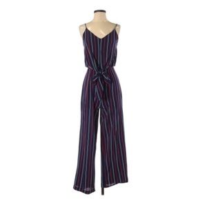 Monteau Navy Jumpsuit M with Red & White Stripes